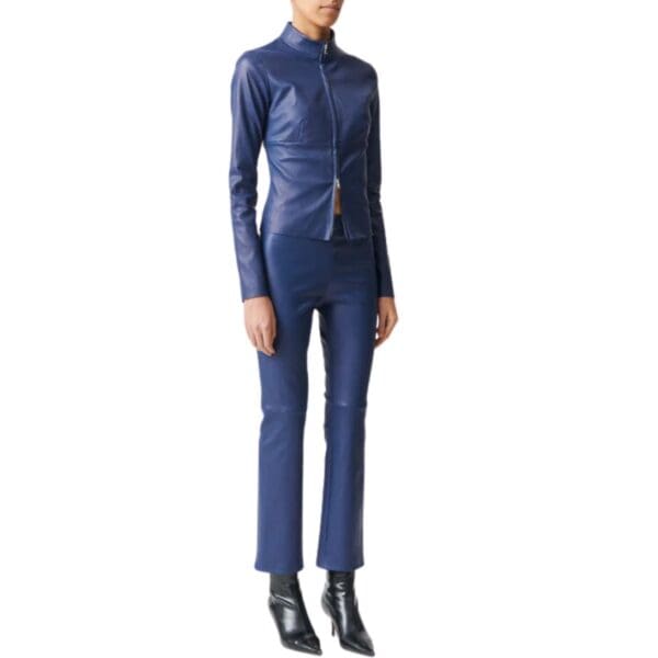 STOULS JP TWENTY SHORT AND FLARED LEATHER PANTS