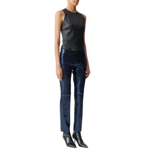 STOULS PAM TANK-TOP EN CUIR STRETCH