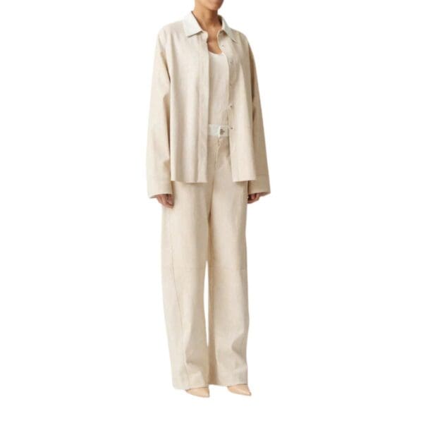 STOULS SIMONE OVERSIZED LEATHER SHIRT