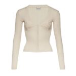 MAGDA BUTRYM CROCHET BRA CARDIGAN IN CREAM