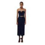 MAGDA BUTRYM DENIM CORSET TOP IN INDIGO