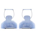 GIVENCHY G CUBE SANDALS IN LEATHER WITH FEATHERS