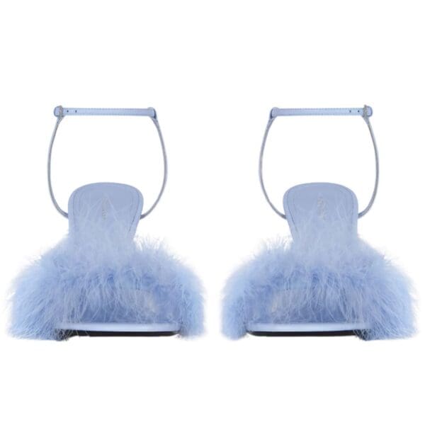 GIVENCHY G CUBE SANDALS IN LEATHER WITH FEATHERS
