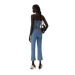 MAGDA BUTRYM FLOWER BUSTIER DENIM CORSET TOP IN LIGHT BLUE