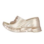 GIVENCHY MARSMALLOW WEDGE SANDALS IN LAMINATED RUBBER