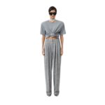 MAGDA BUTRYM KNOTTED T SHIRT IN GREY