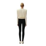 MAGDA BUTRYM LONG SLEEVE DRAPED JERSEY BLOUSE IN CREAM