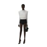 MAGDA BUTRYM LONG SLEEVE DRAPED JERSEY BLOUSE IN WHITE