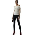 MAGDA BUTRYM OFF SHOULDER DRAPED TOP IN WHITE
