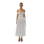 MAGDA BUTRYM OFF SHOULDER JERSEY TOP IN WHITE