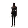 MAGDA BUTRYM OFF SHOULDER MESH TOP IN BLACK PRINT