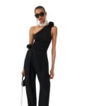 MAGDA BUTRYM ONE SHOULDER T SHIRT IN BLACK
