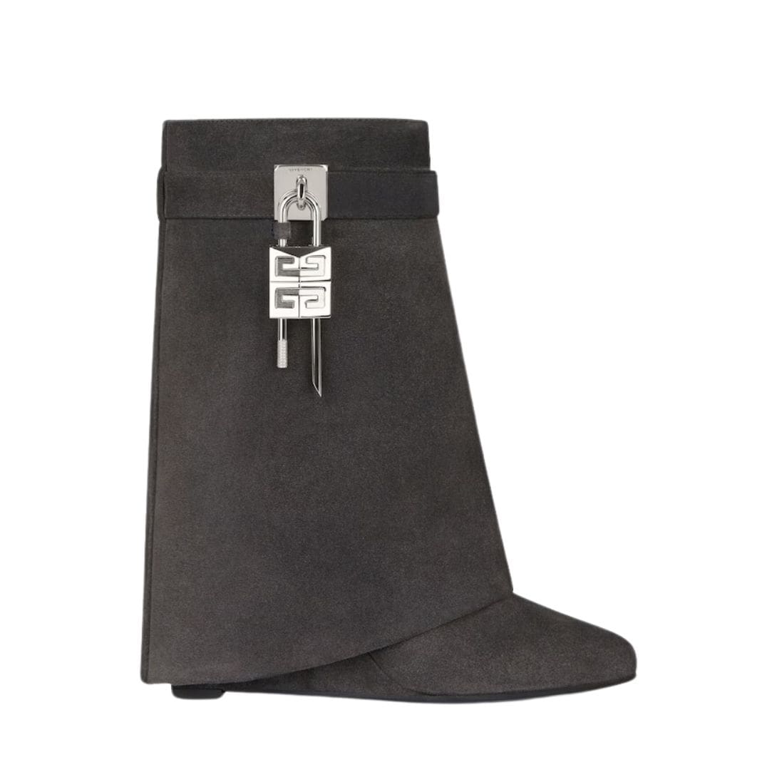 GIVENCHY SHARK LOCK ANKLE BOOTS IN SUEDE