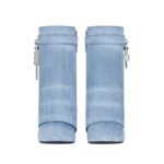 GIVENCHY SHARK LOCK ANKLE BOOTS IN WASHED DENIM