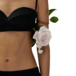MAGDA BUTRYM ROSE SWEETHEART BRA TOP IN BLACK