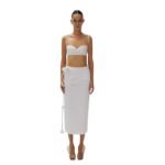 MAGDA BUTRYM ROSE SWEETHEART BRA TOP IN WHITE