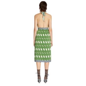 DRIES VAN NOTEN HALTERNECK DRESS GREEN