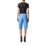 STOULS GASTONE DENIM-STYLE LEATHER BERMUDA SHORTS