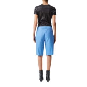 STOULS GASTONE DENIM-STYLE LEATHER BERMUDA SHORTS