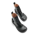 LOEWE CAMPO LACE UP BOOTIE IN BRUSHED CALFSKIN AND RUBBER