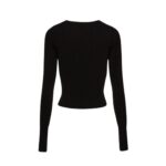 MAGDA BUTRYM SCULPTED RIB KNIT TOP IN BLACK
