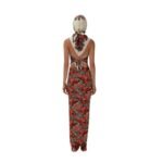 MAGDA BUTRYM SILK CHOKER BANDANA TOP IN FLORAL PRINT