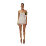 MAGDA BUTRYM STRAPLESS HOURGLASS CORSET IN WHITE LACE