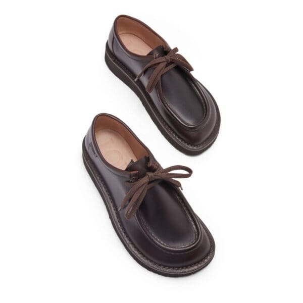 Discover timeless elegance with the Loewe Faro Lace-Up, crafted in exquisite pull-up calfskin leather. Perfect for refined style seekers.