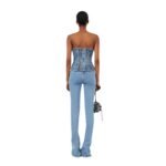 MAGDA BUTRYM STRAPLESS STITCH CORSET IN BLUE