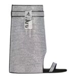 GIVENCHY SHARK LOCK SANDALS IN SATIN WITH STRASS