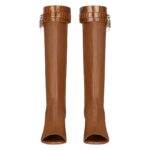 GIVENCHY SHARK LOCK STILETTO SANDAL BOOTS IN LEATHER