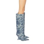 THE ATTICO ''CHEOPE'' BLUE DENIM TUBE BOOT