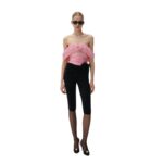 MAGDA BUTRYM WRAP CUTOUT T SHIRT IN PINK