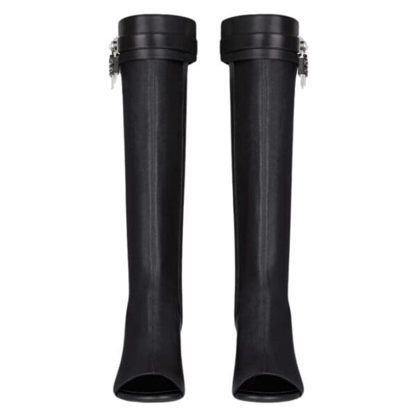 GIVENCHY SHARK LOCK STILETTO SANDAL BOOTS IN LEATHER