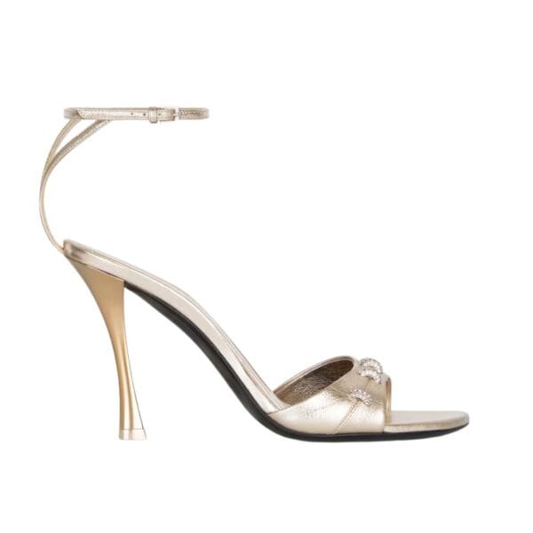 GIVENCHY STITCH SANDALS IN LAMINATED LEATHER WITH CRYSTALS