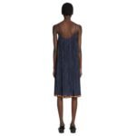 DRIES VAN NOTEN PLEATED SLIP DRESS NAVY