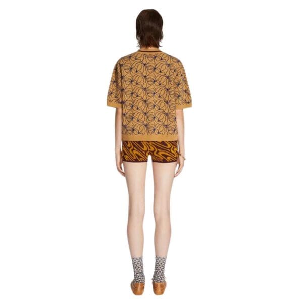 DRIES VAN NOTEN JACQUARD SWEATER COGNAC