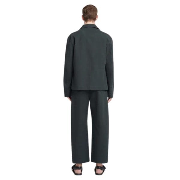 NANUSHKA FERRE BELTED STRUCTURED TWILL PANTS ANTHRACITE