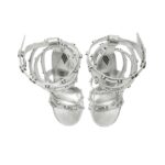 THE ATTICO ''COSMO'' SILVER DOUBLE ANKLE STRAP SANDAL