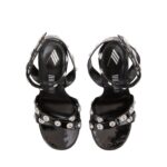 THE ATTICO ''COSMO'' BLACK ANKLE STRAP SANDAL