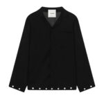 NANUSHKA JELMER STUDDED ORGANZA SHIRT BLACK