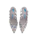 THE ATTICO ''GRID'' HOLOGRAPHIC SILVER SLINGBACK