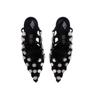 THE ATTICO ”GRID” BLACK SLINGBACK