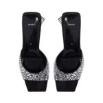 THE ATTICO ''MINI DEVON'' BLACK AND SILVER MULE