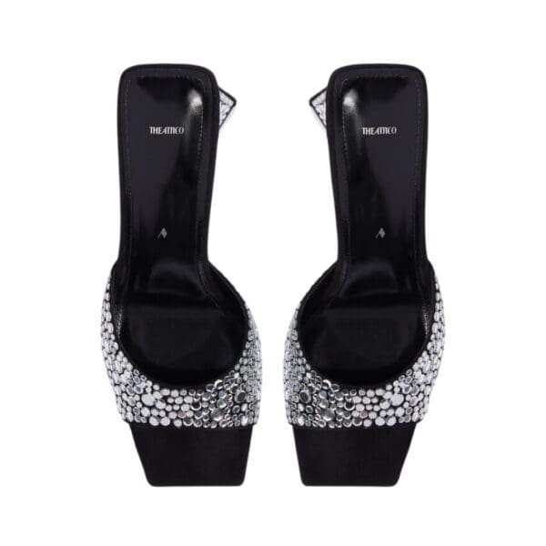 THE ATTICO ''MINI DEVON'' BLACK AND SILVER MULE