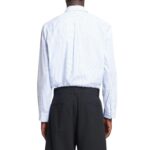 NANUSHKA KALEB LONG SLEEVE STRIPED COTTON SHIRT BLUE