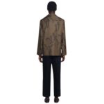 NANUSHKA JELMER PRINTED SILK-TWILL SHIRT CALLIGRAPHY KHAKI