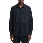 NANUSHKA SAHAR SALE EMBROIDERED POPLIN SHIRT BLACK