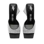 THE ATTICO ''DEVON'' SILVER AND BLACK MULE