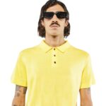 NANUSHKA ZAMIR MERINO WOOL POLO SHIRT YELLOW